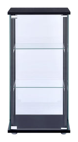 Cyclamen 3-Shelf Glass Curio Cabinet Black And Clear