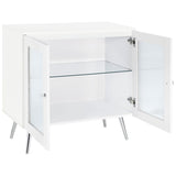 Nieta 2-door Engineered Wood Accent Cabinet White High Gloss