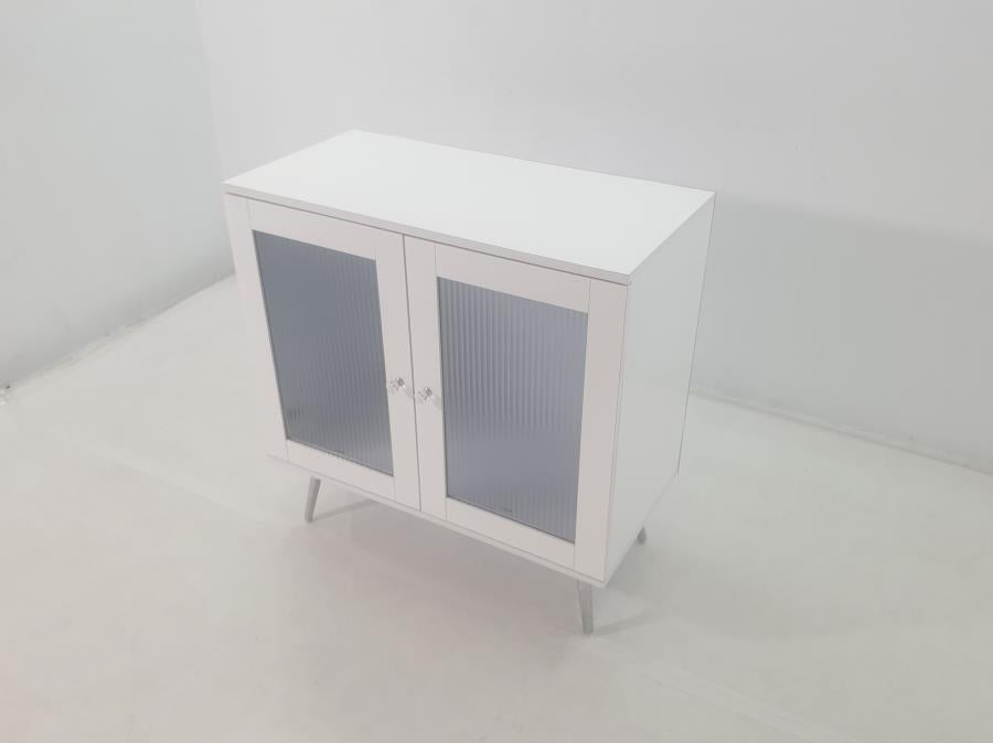 Nieta 2-door Engineered Wood Accent Cabinet White High Gloss