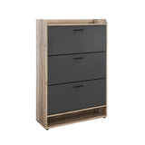 Denia 3-tier Engineered Wood Shoe Cabinet Grey
