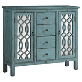 Rue 4-Drawer Accent Cabinet Antique Blue