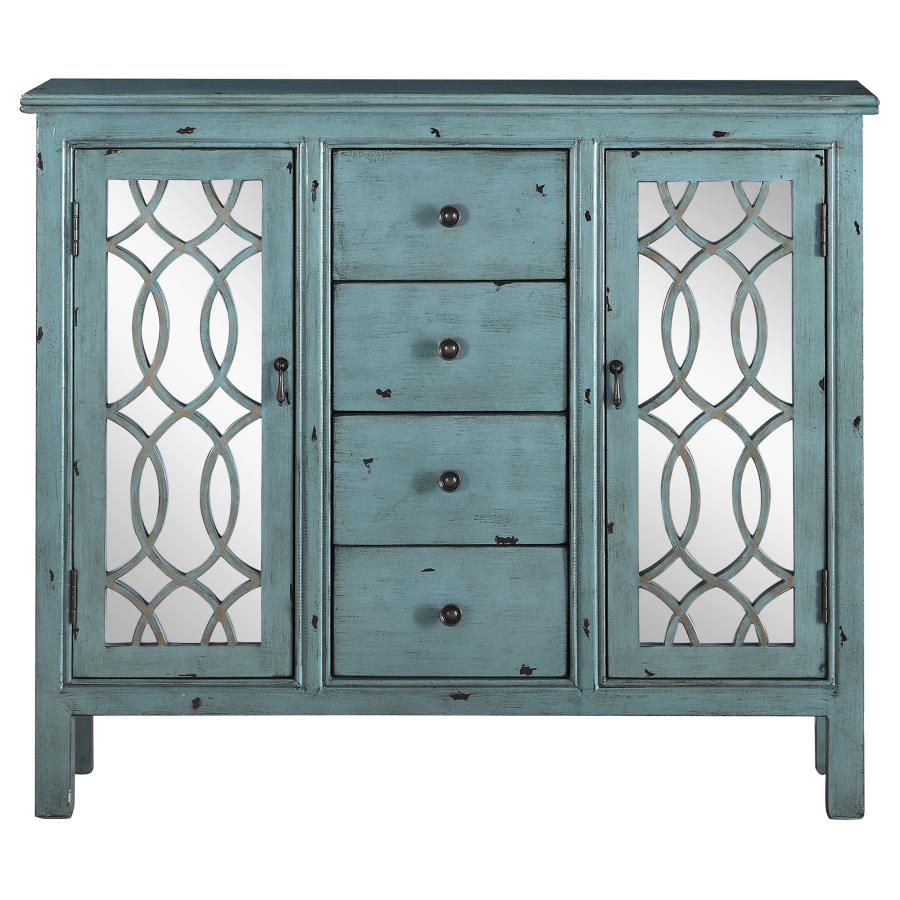 Rue 4-Drawer Accent Cabinet Antique Blue