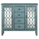 Rue 4-Drawer Accent Cabinet Antique Blue