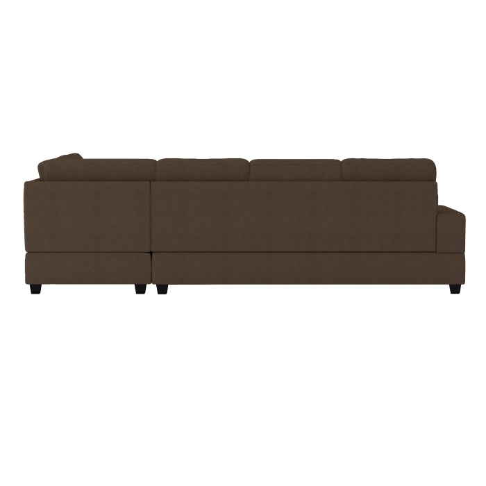 Maston Exposed Feet With Faux Wood 2-Piece Reversible Sectional Drop-Down Cup Holders
