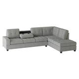 Maston 3-Piece Reversible Sectional With Drop-Down Cup Holders And Storage Ottoman