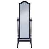 Cabot Rectangular Cheval Mirror With Arched Top Black