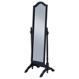 Cabot Rectangular Cheval Mirror With Arched Top Black