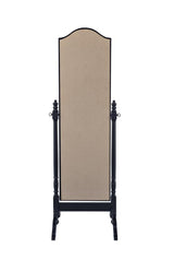 Cabot Rectangular Cheval Mirror With Arched Top Black