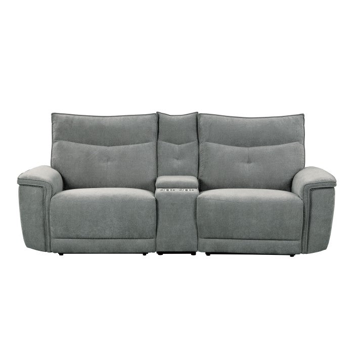 Tesoro Power Double Reclining Love Seat With Center Console, Headrests And Usb Ports