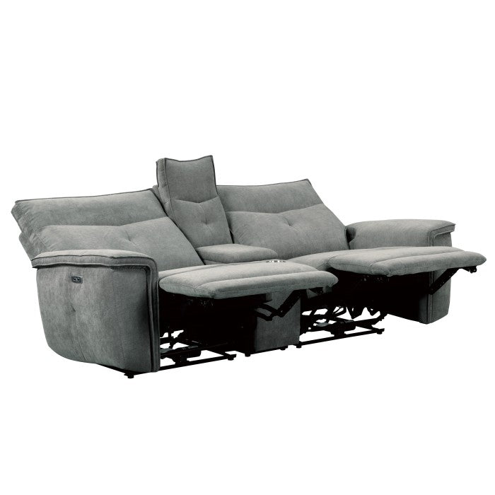 Tesoro Power Double Reclining Love Seat With Center Console, Headrests And Usb Ports