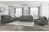 Mischa Dark Gray Top-Grain Leather Sofa