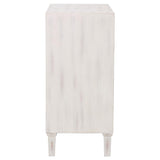 Clarkia Accent Cabinet With Floral Carved Door White