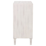 Clarkia Accent Cabinet With Floral Carved Door White