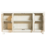 Voula Rectangular 4-Door Accent Cabinet White And Gold