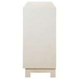 Voula Rectangular 4-Door Accent Cabinet White And Gold