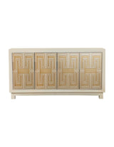 Voula Rectangular 4-Door Accent Cabinet White And Gold