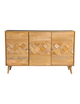 Alyssum Checkered Pattern 3-Door Accent Cabinet Natural