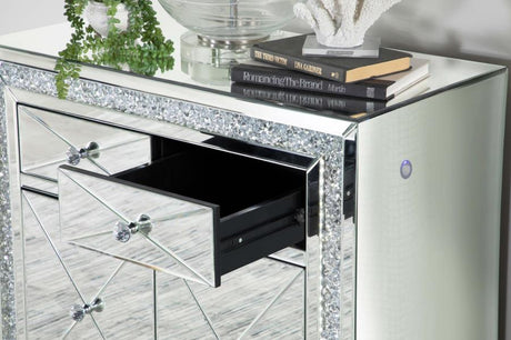 Arwen 2-Drawer Accent Cabinet Clear Mirror With Led Lighting