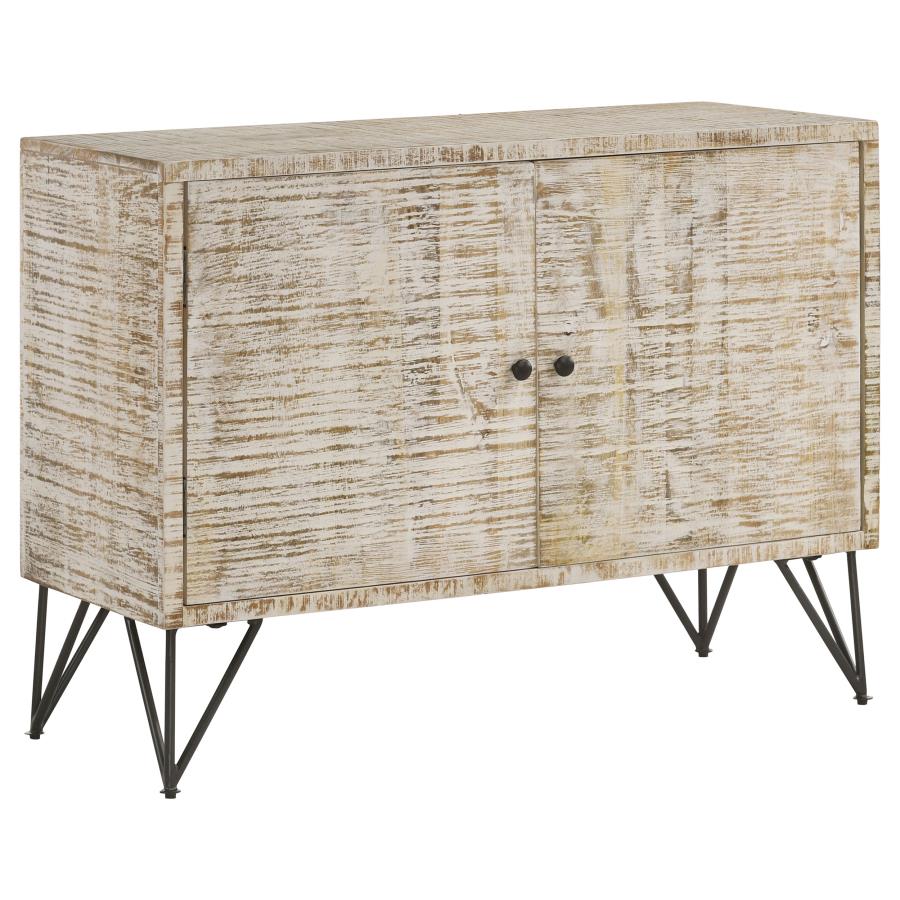 Maille 2-Door Accent Cabinet White Washed