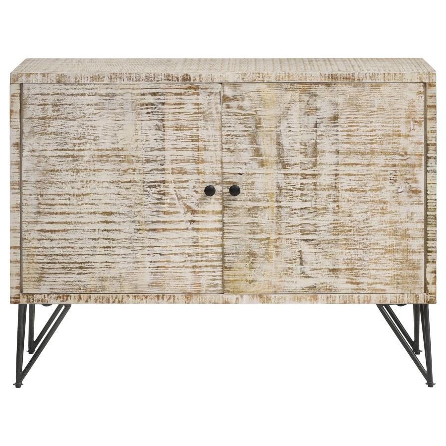Maille 2-Door Accent Cabinet White Washed