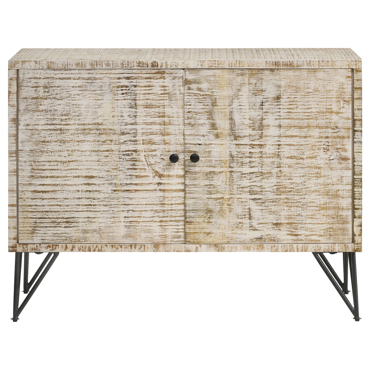 Maille 2-Door Accent Cabinet White Washed