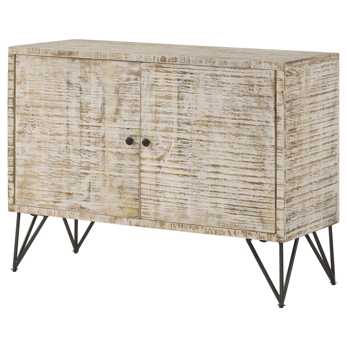 Maille 2-Door Accent Cabinet White Washed