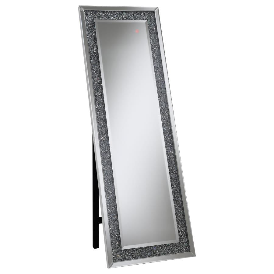 Carisi Rectangular Standing Mirror With Led Lighting Silver