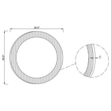 Dexter 40 x 40 Inch Round Reeding Frame Wall Mirror Brown