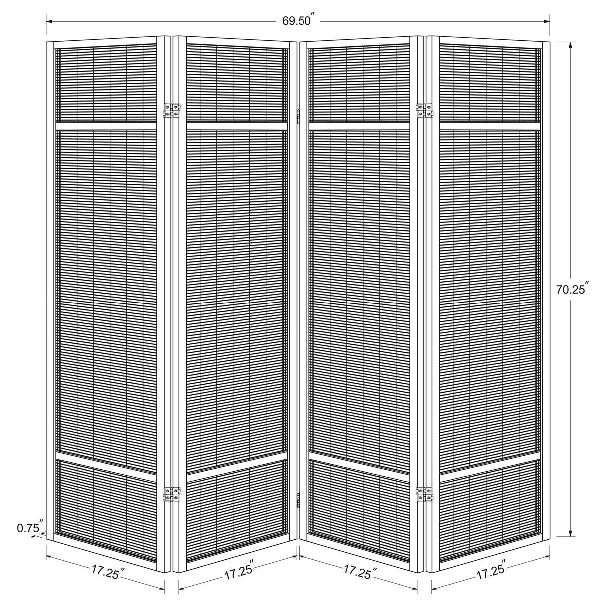 Pearce Natural 4-Panel Bamboo Room Divider Folding Screen