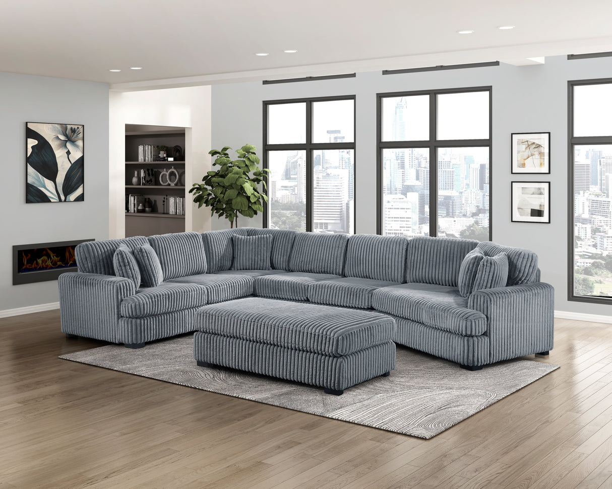 5-Piece Sectional With Right Cuddler And Ottoman