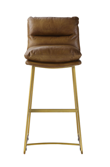 Alsey Saddle Brown Top Grain Leather Bar Chair
