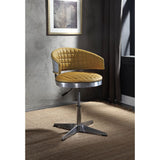 Brancaster Turmeric Top Grain Leather & Chrome Finish Chair