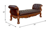 Vendome Cherry Synthetic Leather & Cherry Finish Bench