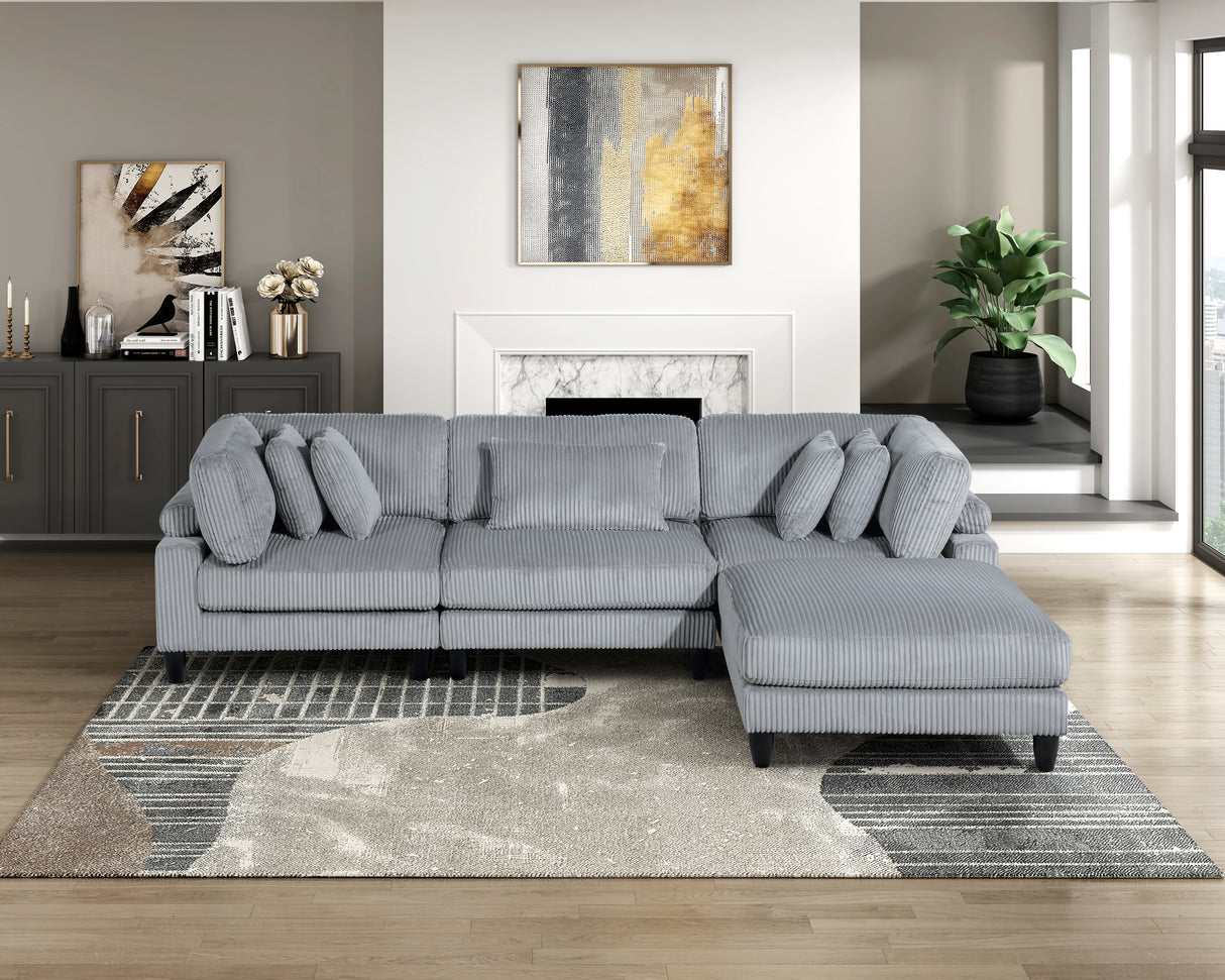 4-Piece Modular Sectional With Otttoman