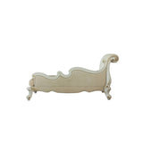 Picardy Pattern Fabric & Antique Pearl Finish Chaise