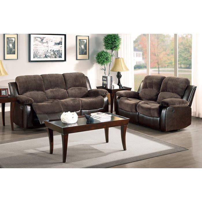 Cranley Dark Brown Double Reclining Sofa