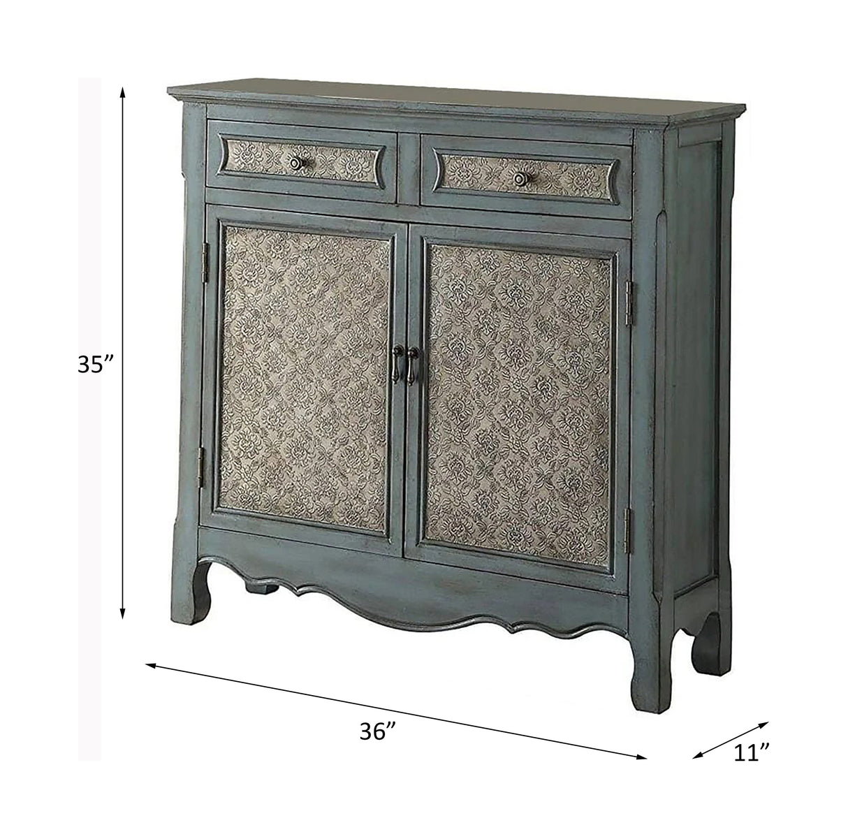Winchell Antique Blue Finish Accent Table