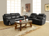 Marille Black Bonded Leather Reclining Sofa