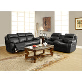 Marille Black Bonded Leather Reclining Sofa