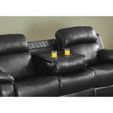 Marille Black Bonded Leather Reclining Sofa
