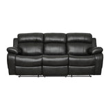 Marille Black Bonded Leather Reclining Sofa