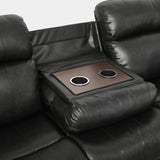 Marille Black Bonded Leather Reclining Sofa