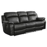 Marille Black Bonded Leather Reclining Sofa