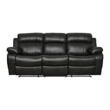Marille Black Bonded Leather Reclining Sofa