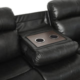 Marille Black Bonded Leather Reclining Sofa