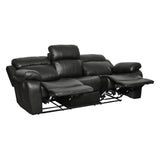 Marille Black Bonded Leather Reclining Sofa