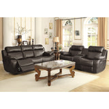 Marille Brown Bonded Leather Reclining Sofa