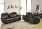 Marille Brown Bonded Leather Reclining Sofa