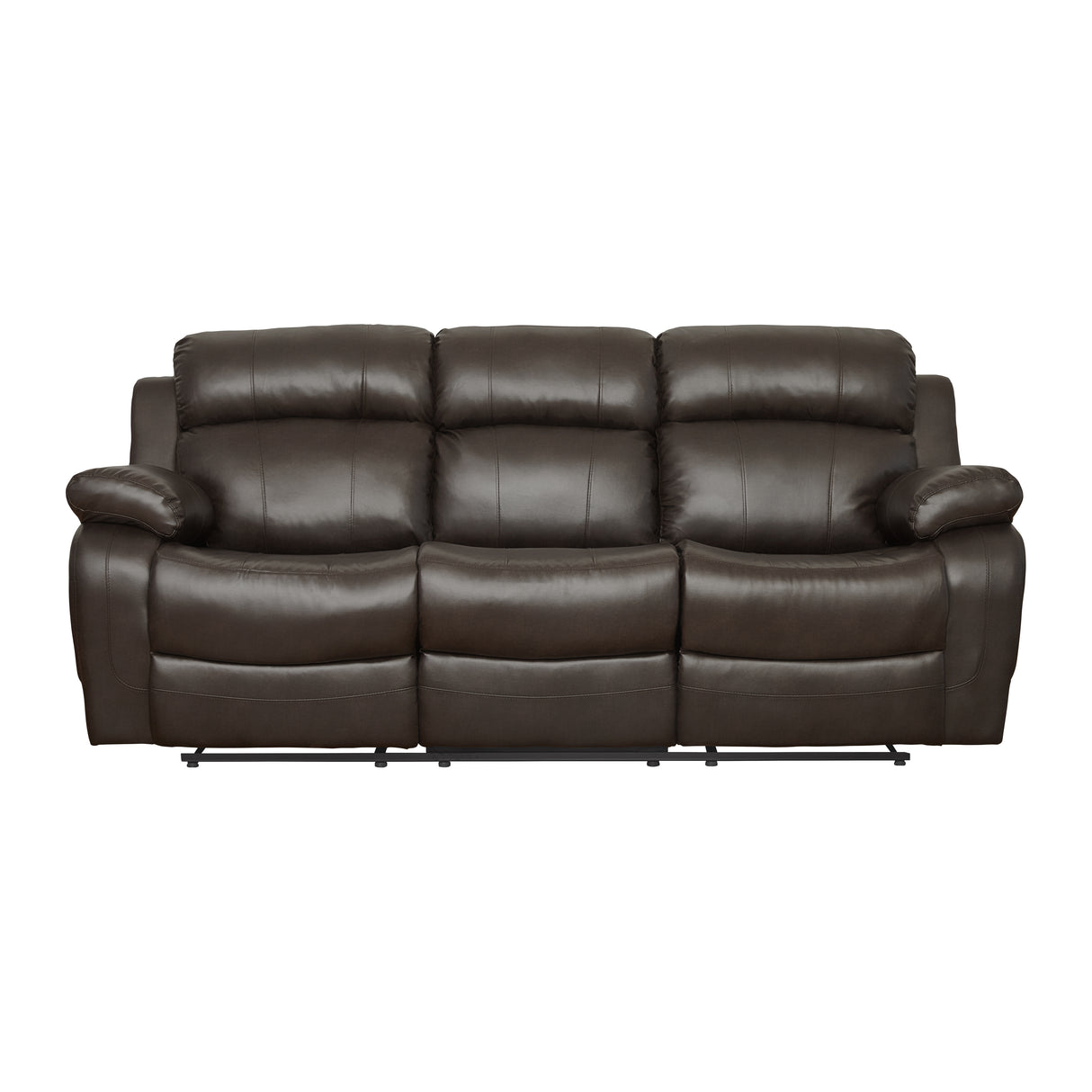 Marille Brown Bonded Leather Reclining Sofa