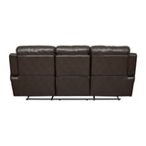 Marille Brown Bonded Leather Reclining Sofa